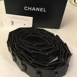 Chanel Black link leather 2 in 1 belt